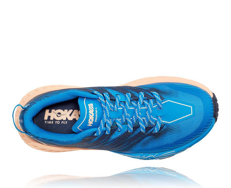 Chaussure Trail Hoka One One Speedgoat 4 Femme - Bleu - RIQ-124958